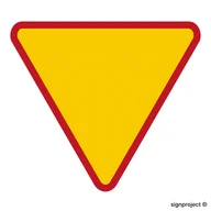 Systemy ekspozycyjne i znaki informacyjne - SA036 USTĄP PIERWSZEŃSTWA PRZEJAZDU, PO - PŁYTA PCV 1MM OSBLASKOWA; (300X300MM) - miniaturka - grafika 1