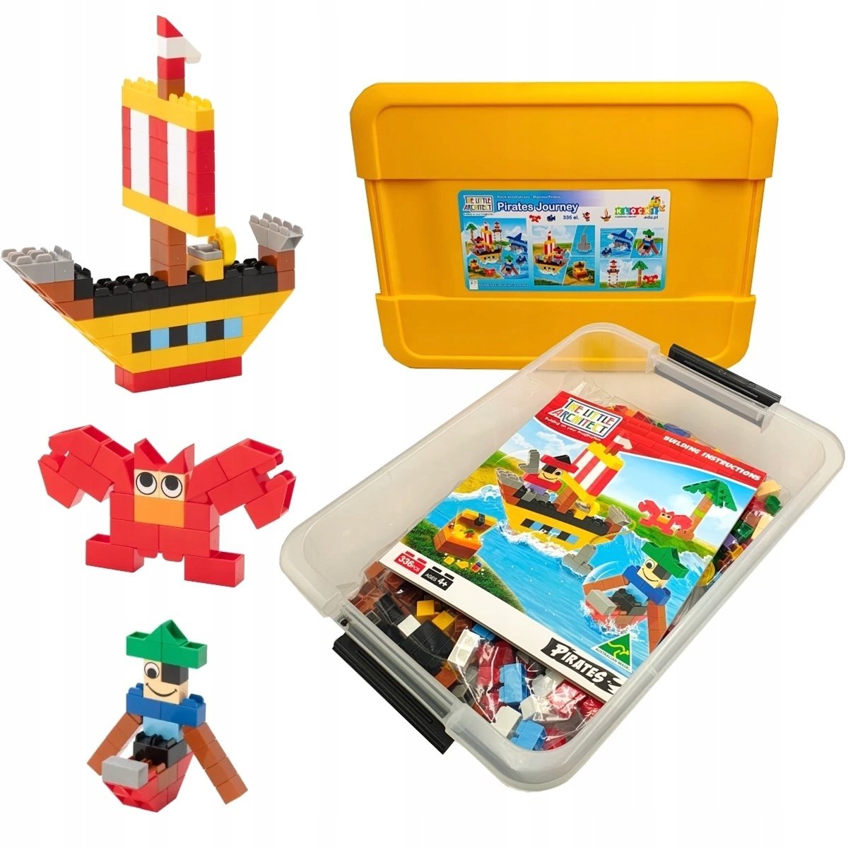 Klocki konstrukcyjne Little Architect Pirates 335 el. kreatywny zestaw 4+