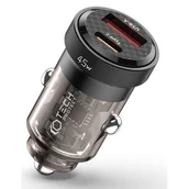 Ładowarki samochodowe - Ładowarka samochodowa Tech-Protect CC45W USB-C, USB-A, PD, QC3.0, czarna - miniaturka - grafika 1