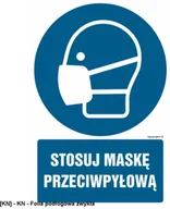 Tablice BHP - SIGNPROJECT GL018 - Stosuj maskę przeciwpyłową 300x450 - miniaturka - grafika 1