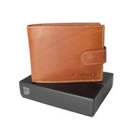Portfele - Portfel Męski Skórzany Jennifer Jones Skóra Licowa Duży Poziomy Z Zapięciem Dwa Skrzydełka 5328 RFID 12 x 10 x 2.5 [cm] - miniaturka - grafika 1