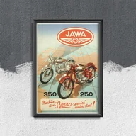 Plakaty - Plakatyw  stylu retro Jawa Vintage Motorcycle Poster - miniaturka - grafika 1
