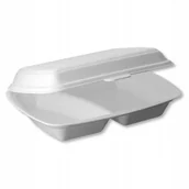 Pojemniki kuchenne - Pojemnik Styropianowy Obiadowy Dwudzielny Opakowanie Jednorazowe 50 szt. - miniaturka - grafika 1