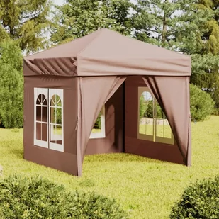 Składany namiot imprezowy ze ściankami, taupe, 2x2 m - Pawilony ogrodowe - miniaturka - grafika 2