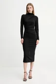 Sukienki - Fracomina sukienka kolor czarny midi dopasowana FS25WD2007W62601 - miniaturka - grafika 1