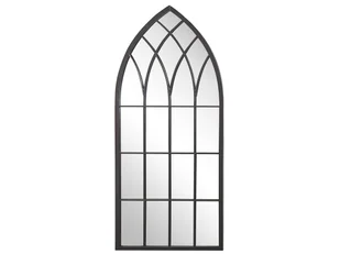 Metalowe Lustro Ścienne Okno 50 X 115 Cm Czarne Cassel - Lustra - miniaturka - grafika 1