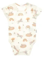 Body dla niemowląt - Dziewczęce body na krótki rękaw w jednorożce kremowe Nicol,r.86 - miniaturka - grafika 1