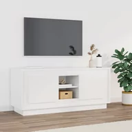 Szafki RTV - vidaXL Szafka pod TV, wysoki połysk, biała, 102x35x45 cm - miniaturka - grafika 1