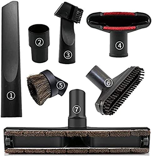 ANBOO Wymienna nasadka próżniowa 1 1/10.2 cm i 1 3/20.3 cm, narzędzie szczelinowe, szczotka podłogowa z twardego drewna do akcesoriów sklepowych 7 szt