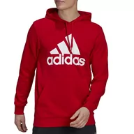 Bluzy sportowe męskie - Bluza adidas Essentials Big Logo Hoodie GV0249 - czerwona - Adidas - miniaturka - grafika 1