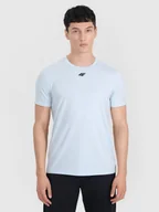 Koszulki sportowe męskie - 4F Koszulka treningowa szybkoschnąca męska - niebieska 3XL - miniaturka - grafika 1