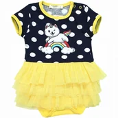 Body dla niemowląt - Body SUKIENKA Kotek FALBANKI Tiul GROSZKI 68 - miniaturka - grafika 1