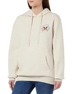 Bluzy damskie - Koton Damska bluza kangaroo Pocket Detail Back Printed Oversized, beżowy (060), l - miniaturka - grafika 1