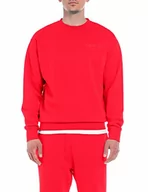 Bluzy męskie - Replay Bluza męska, 555 Poppy Red, S - miniaturka - grafika 1