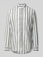 Koszule męskie - Koszula lniana o kroju slim fit z kołnierzykiem typu cutaway model ‘Hugh’ - miniaturka - grafika 1