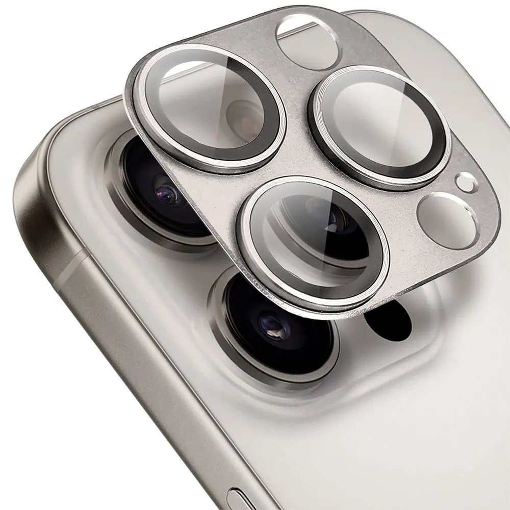 Metalowa osłona na cały aparat do iPhone 16 Pro, tytanowa