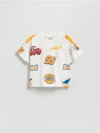 Bluzki dla niemowląt - Reserved - T-shirt Auta - złamana biel - miniaturka - grafika 1