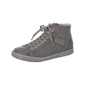 Botki damskie - Rieker Damskie sztyblety, damskie buty sznurowane, luźna wkładka, Szary żelazny szary rdza 45, 37 EU - miniaturka - grafika 1