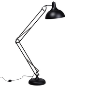 Lampy stojące - Beliani Lampa podłogowa Lampa podłogowa regulowana metalowa czarna PARANA 25975 - miniaturka - grafika 1