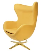 Fotele - MeblujDom Fotel EGG SZEROKI GOLD Musztardowy HE-066.YELLOW.13.G - miniaturka - grafika 1