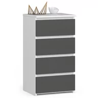 Komody - Komoda CL4 40 cm 4 szuflady - biała-grafit szary - miniaturka - grafika 1