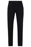 Spodenki męskie - BOSS Męskie spodnie chinosy Schino-Taber-1 D ze zwężanym dopasowaniem w barwionym stretchu - bawełniana satyna czarna, Czarny, 46 - miniaturka - grafika 1
