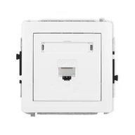 Gniazdka elektryczne - Karlik Gniazdo komputerowe RJ45 kat.6 DECO - biały mat - miniaturka - grafika 1