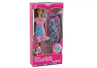 Lalka Dla Dzieci W Ciąży Mama Dziecko Różowa Sukienka Akcesoria - Domki dla lalek - miniaturka - grafika 3