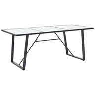 Stoły - vidaXL Stół jadalniany, biały, 200 x 100 x 75 cm, hartowane szkło - miniaturka - grafika 1