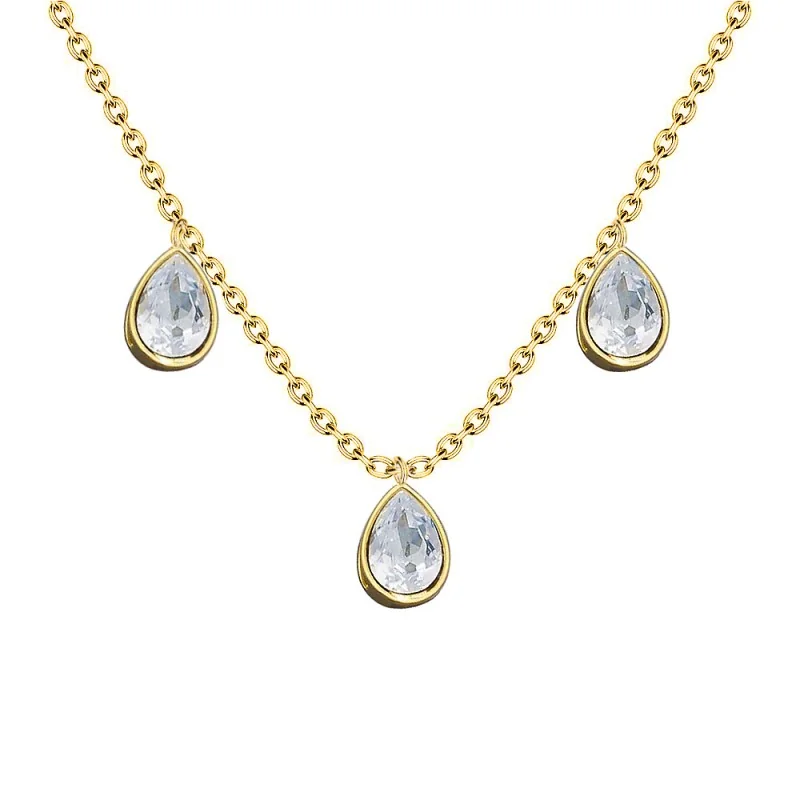Naszyjnik Teardrops - 42 cm / złoty