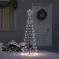 Ozdoby bożonarodzeniowe - vidaXL Choinka świąteczna LED Wielokolorowe 250 cm Żelazo - miniaturka - grafika 1