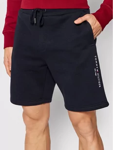 Tommy Hilfiger Szorty sportowe Logo MW0MW22198 Granatowy Regular Fit - Spodnie sportowe męskie - miniaturka - grafika 1