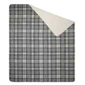 Koce - Koc narzuta 200x220 Santa szary kremowy krata świąteczny - miniaturka - grafika 1