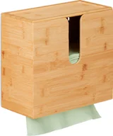 Ręczniki - bambusowy podajnik ręczników papierowych relaxdays z pokrywką - miniaturka - grafika 1