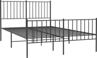 Łóżka - Elior Czarne metalowe łózko małżeńskie 140x200cm - Romaxo - miniaturka - grafika 1