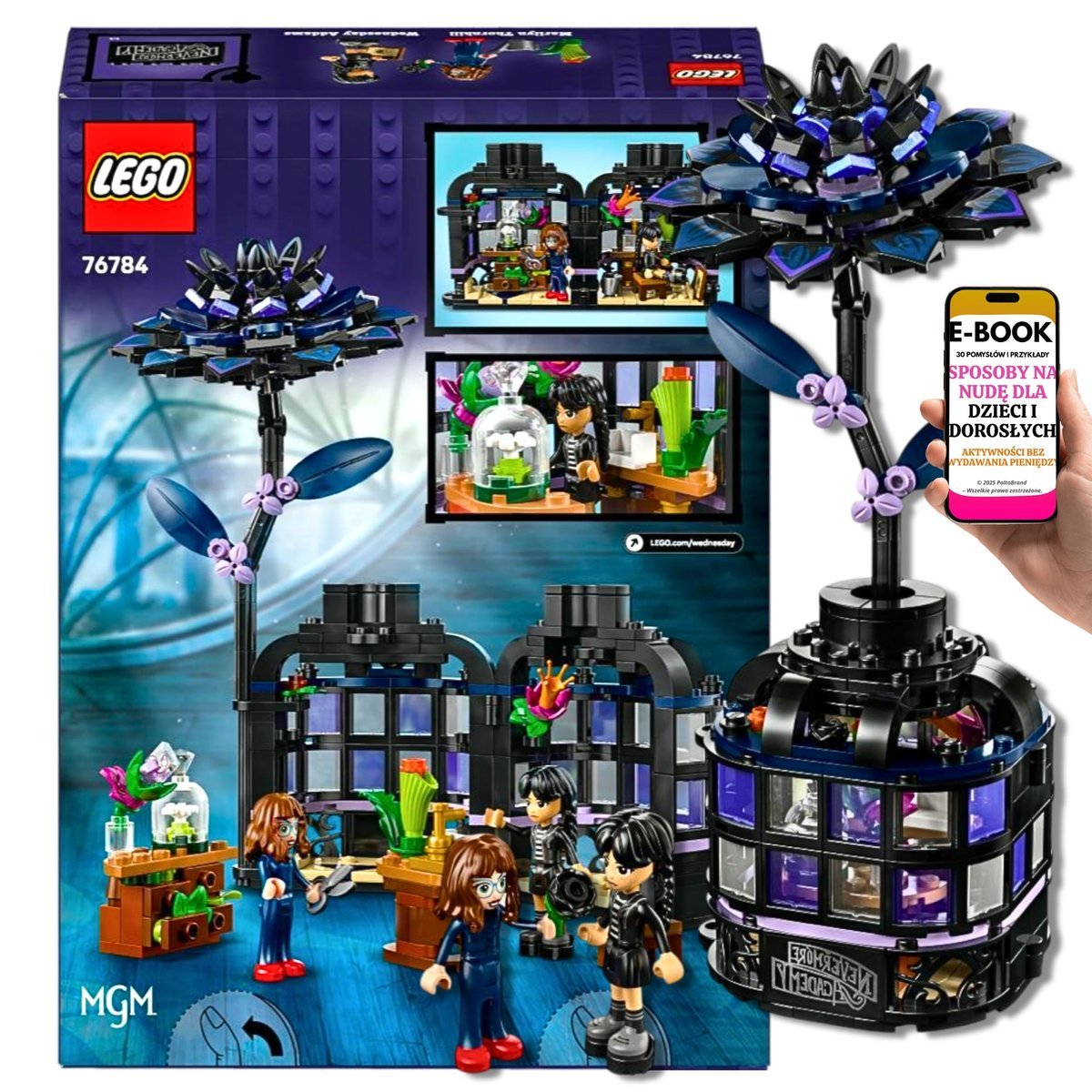 LEGO PREZENT DLA DZIEWCZYNKI 9+ LEGO Kwiat CZARNEJ DALII z serialu Wednesday (76784) Lego Na Urodziny Święta + EBOOK-3