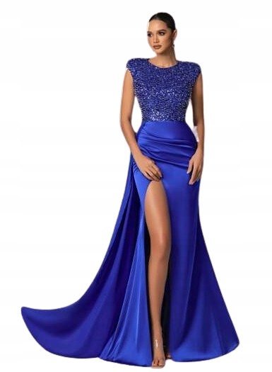 SHEIN DAMSKA SUKIENKA NIEBIESKA MAXI Z ROZCIĘCIEM WIECZOROWA L 11DB