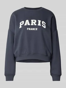 Bluza o luźnym kroju z mieszanki bawełny model ‘SWEAT’ - Bluzy damskie - miniaturka - grafika 1