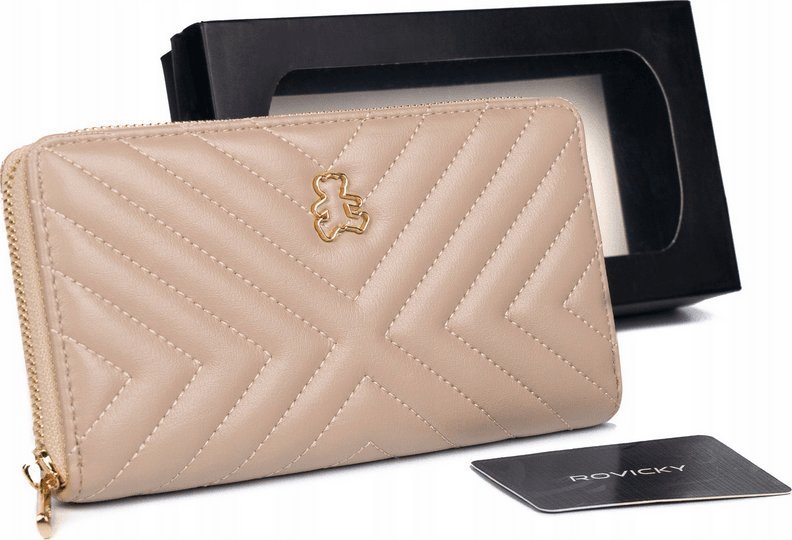LuluCastagnette Duży, pikowany portfel damski w typie piórnika LuluCastagnette NoSize