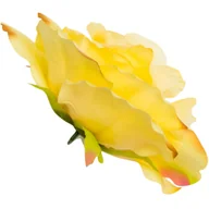 Sztuczne kwiaty - [w0572] Główka kwiatowa róża duża 20cm pastelowo-żółta cieniowana - miniaturka - grafika 1