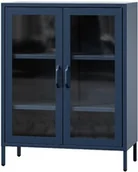Szafy biurowe - JAN NOWAK Niska witryna GINA, 800 x 1015 x 400 mm, Modern: granatowy - miniaturka - grafika 1