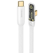 Kable - USAMS Kabel kątowy USB-C na USB-C PD 100W Fast Charging Iceflake Series 1,2m biały/white SJ584USB02 (US-SJ584) - miniaturka - grafika 1