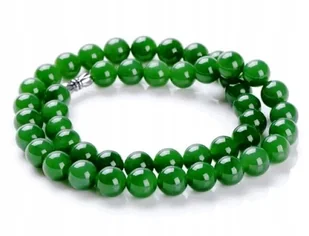 Zielony naszyjnik, wisiorek, przywieszka - KAMIEŃ JADEIT - 6,5 MM, 45 cm - Wisiorki - miniaturka - grafika 1