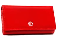 Portfele - Klasyczny duży poziomy portfel damski ze skóry naturalnej ROVICKY czerwony elegancki pojemny i rozbudowany na karty dokumenty i gotówkę ochrona RFID.. - miniaturka - grafika 1