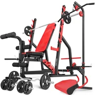 Ławki treningowe - Zestaw MS36_159KG_KIER Ławka dwustronnie regulowana + stojaki wielopoziomowe + akcesoria + zestaw gryfów i obciążeń - Marbo Sport - miniaturka - grafika 1