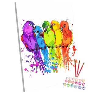 Zestaw do malowania po numerach, 40x50 cm, papużki - Malowanie po numerach - miniaturka - grafika 1