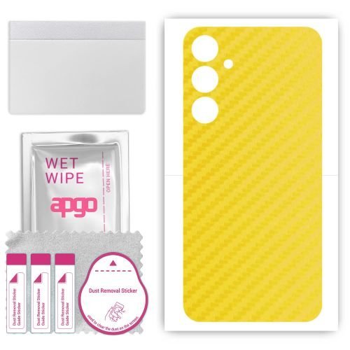 folia naklejka skórka strukturalna na TYŁ do Samsung Galaxy A05s - Carbon Żółty - apgo SKINS