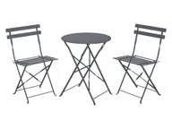 Meble ogrodowe - LIVARNO home Zestaw mebli tarasowych, stolik i 2 składane krzesła (Antracytowy) - miniaturka - grafika 1