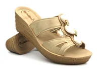 Klapki i japonki damskie - Klapki damskie na koturnie - Inblu GM-52, piaskowy - miniaturka - grafika 1