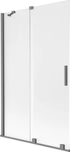 Mexen Velar parawan nawannowy 2-skrzydłowy rozsuwany 110 x 150 cm, szron, gun metal - 896-110-000-31-95 - Parawany nawannowe - miniaturka - grafika 1